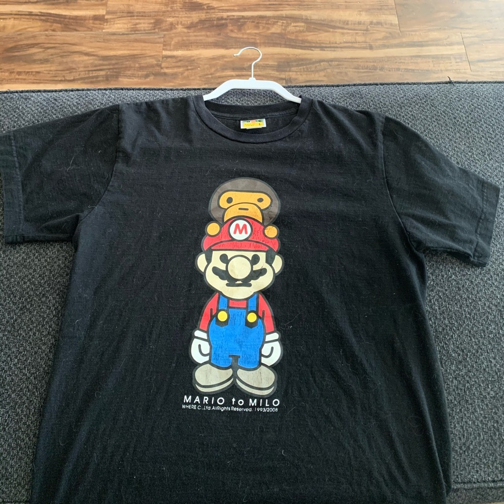 Bape Mario to milo tee shirt